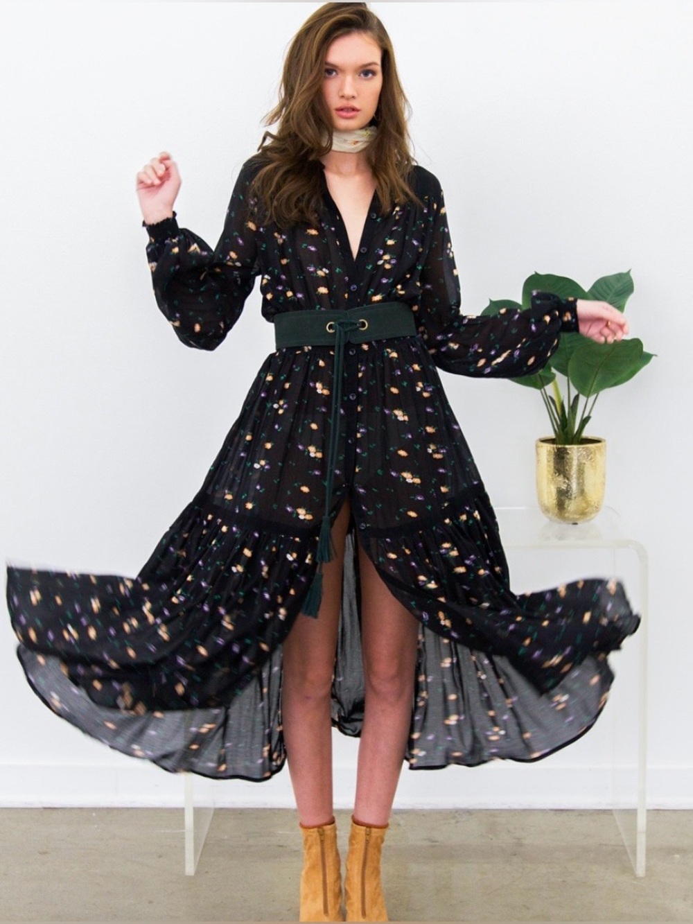 By TIMO Long Shirtdress In Floral Georgette S $450